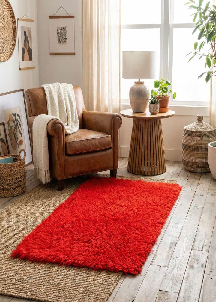 2' 3 x 4' 9 Hand Knotted Moroccan Wool Runner Rug