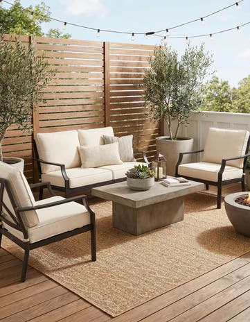 Light Brown Easy-Clean Modern Indoor / Outdoor Rug