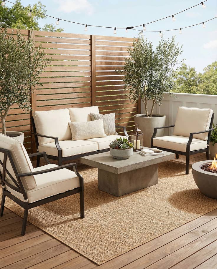 Detail image of 7' x 10' Easy-Clean Modern Indoor / Outdoor Rug