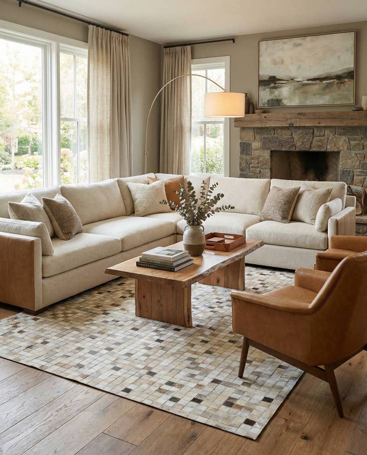 Detail image of 5' x 8' Cowhide Leather Rug