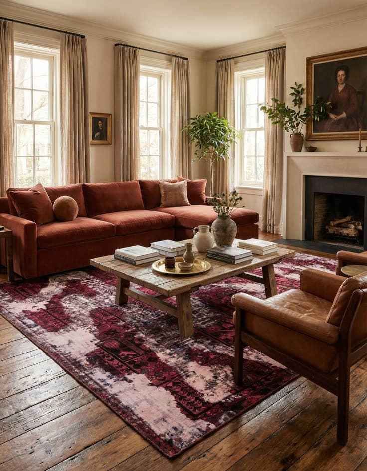 Detail image of 6' 6 x 8' 9  Hand Knotted Ultra Vintage Persian Wool Rug