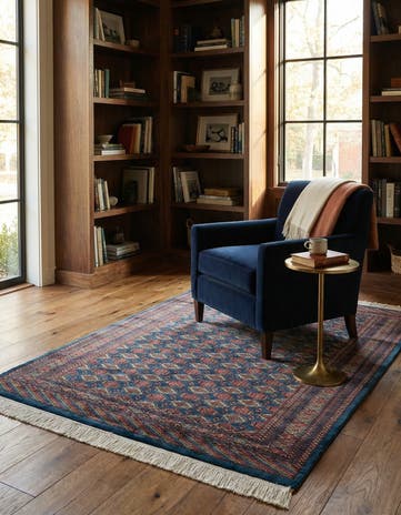 4' 2 x 5' 6 Hand Knotted Bokhara Oriental Wool Rug