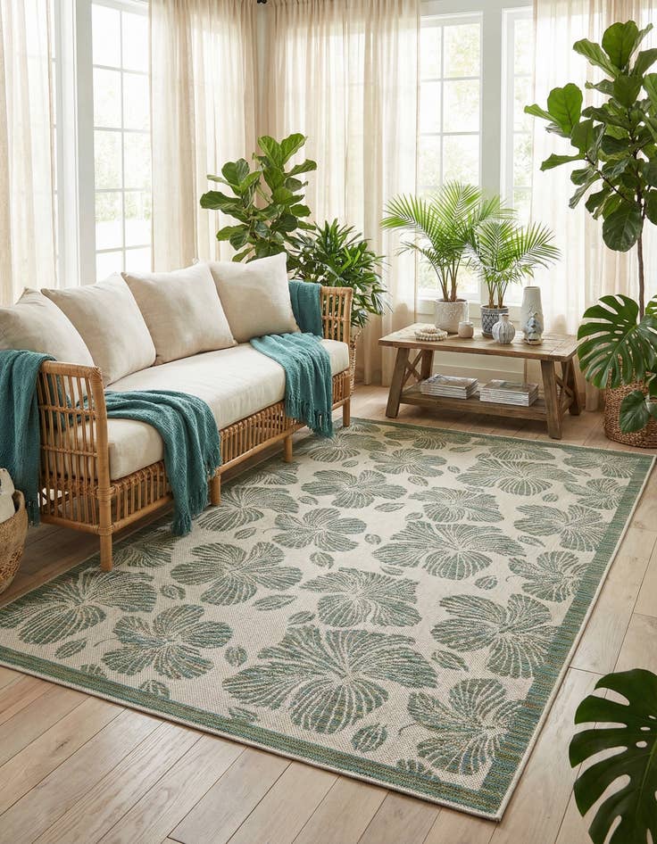 Detail image of  5' 3 x 8'  Washable Baja Indoor / Outdoor Rug