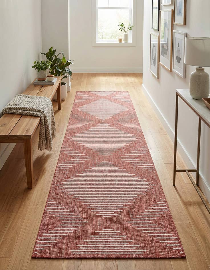 Detail image of 2' x 8' Easy-Clean Modern Indoor / Outdoor Runner Rug