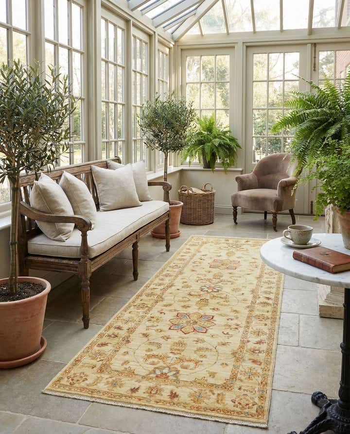 2' 6 x 6' 7 Hand Knotted Peshawar Ziegler Runner Rug