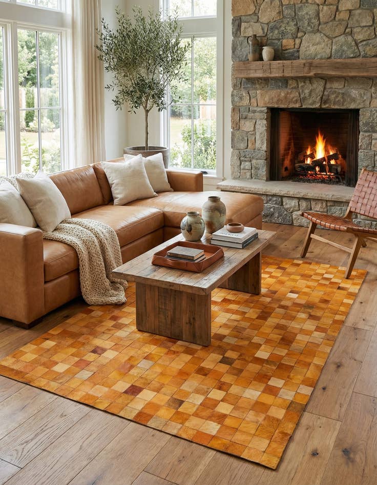 Detail image of 5' x 8' 1 Cowhide Stocks Rug