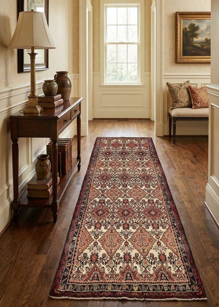 3' 7 x 9' 10 Hand Knotted Tafresh Persian Wool Runner Rug
