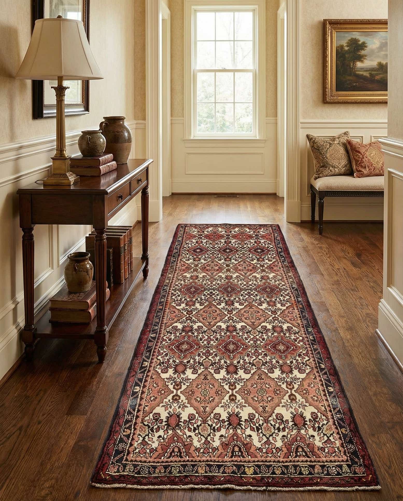 3' 7 x 9' 10 Hand Knotted Tafresh Persian Wool Runner Rug