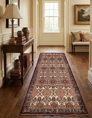 3' 7 x 9' 10 Hand Knotted Tafresh Persian Wool Runner Rug