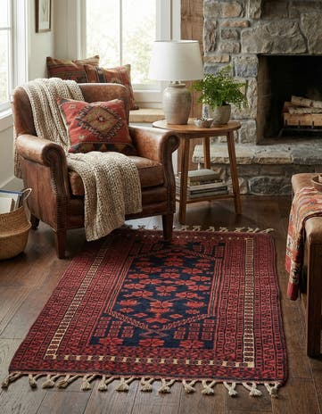 2' 7 x 4' 6 Hand Knotted Afghan Akhche Oriental Wool Rug