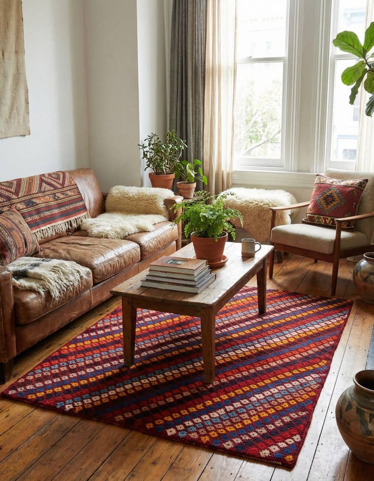 Detail image of 5' 1 x 6' 5  Hand Knotted Balouch Wool Rug