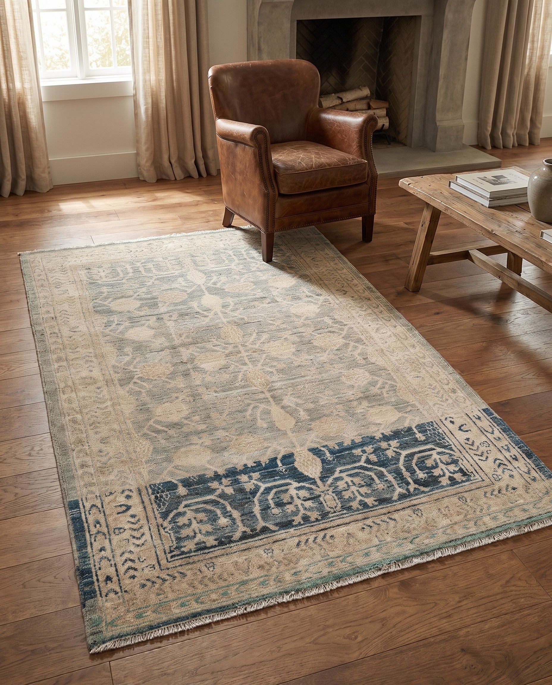 4' 1 x 5' 10 Hand Knotted Peshawar Ziegler Rug