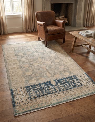 4' 1 x 5' 10 Hand Knotted Peshawar Ziegler Rug