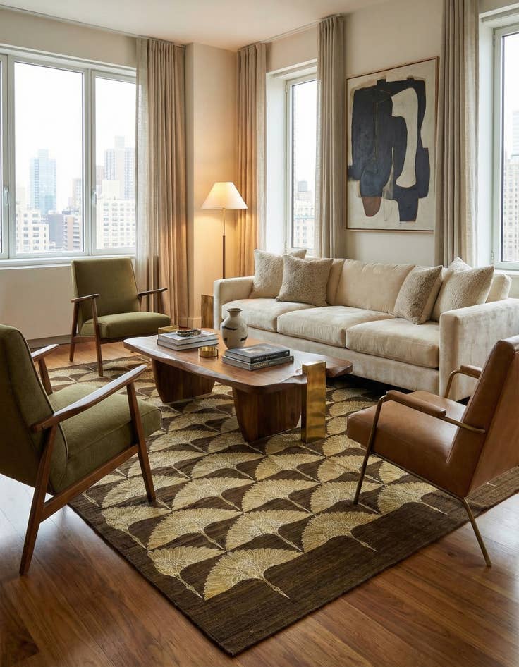 Detail image of 6' 7 x 8' 6  Hand Woven Kilim Modern Wool Rug