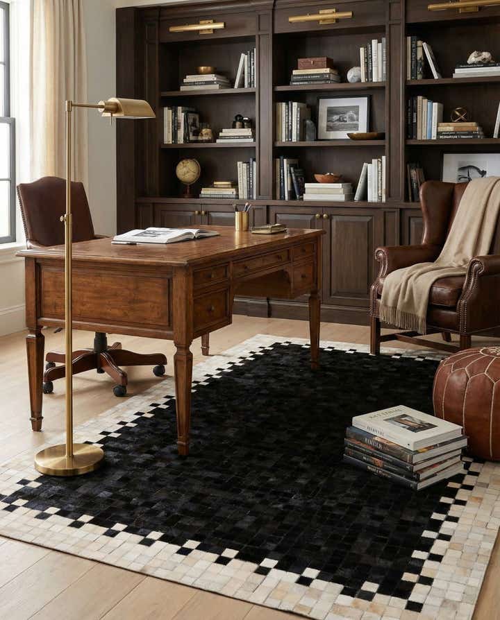 4' 11 x 7' 10 Cowhide Stocks Rug