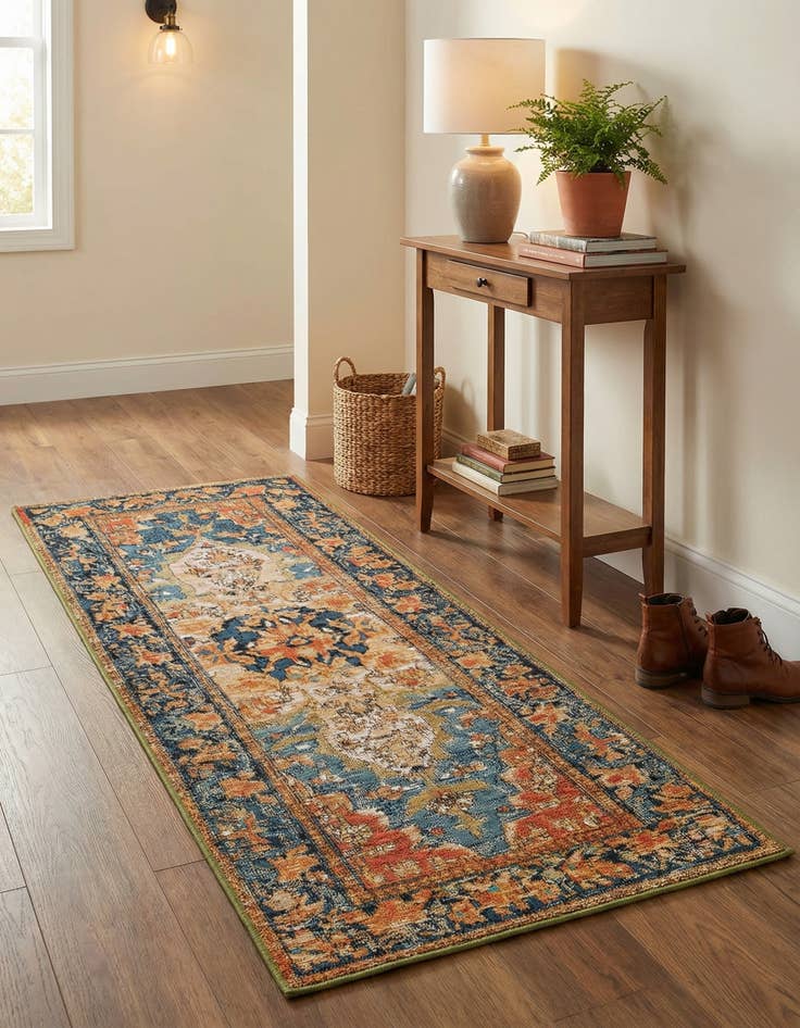 Detail image of  2' x 5'  Washable Traditional Indoor / Outdoor Runner Rug