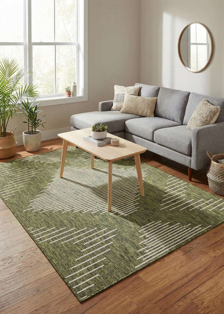5' 3 x 8' Easy-Clean Modern Indoor / Outdoor Rug