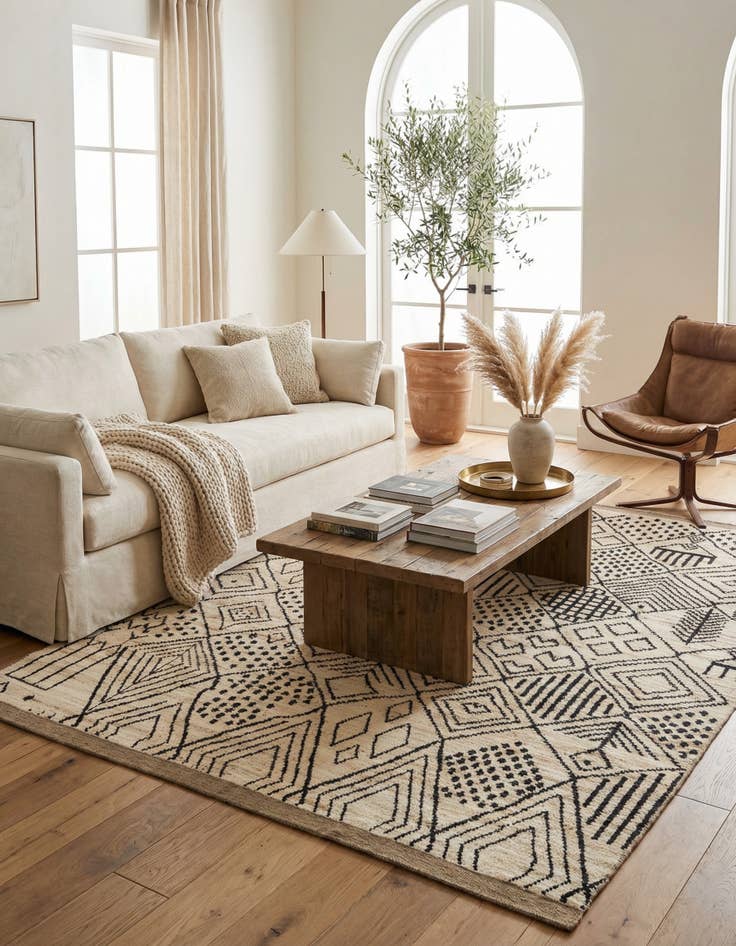 Detail image of 8' 7 x 10'  Hand Knotted Moroccan Wool Rug