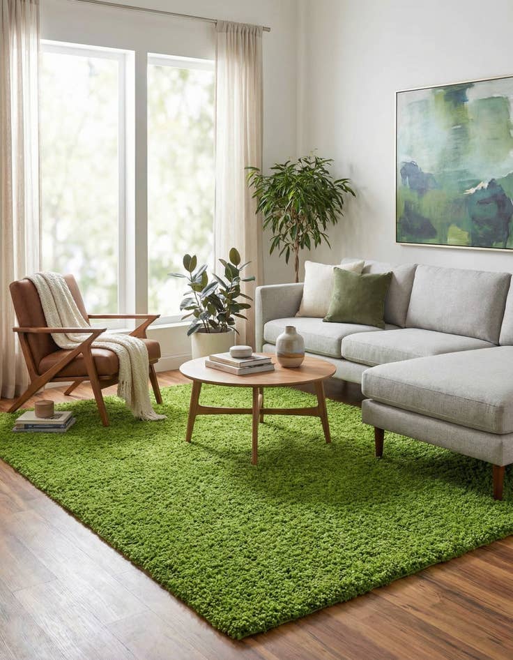 Detail image of  7' 10 x 10' Solid Shag Rug