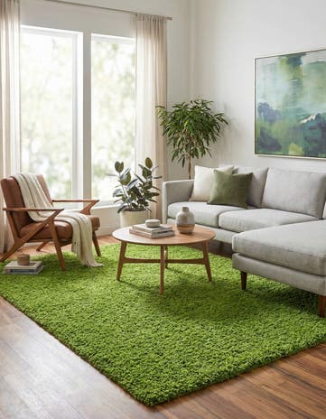7' 10 x 10' Solid Shag Rug