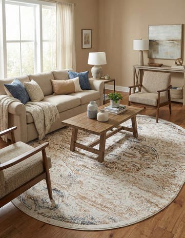 Ivory Highbury Oval Rug