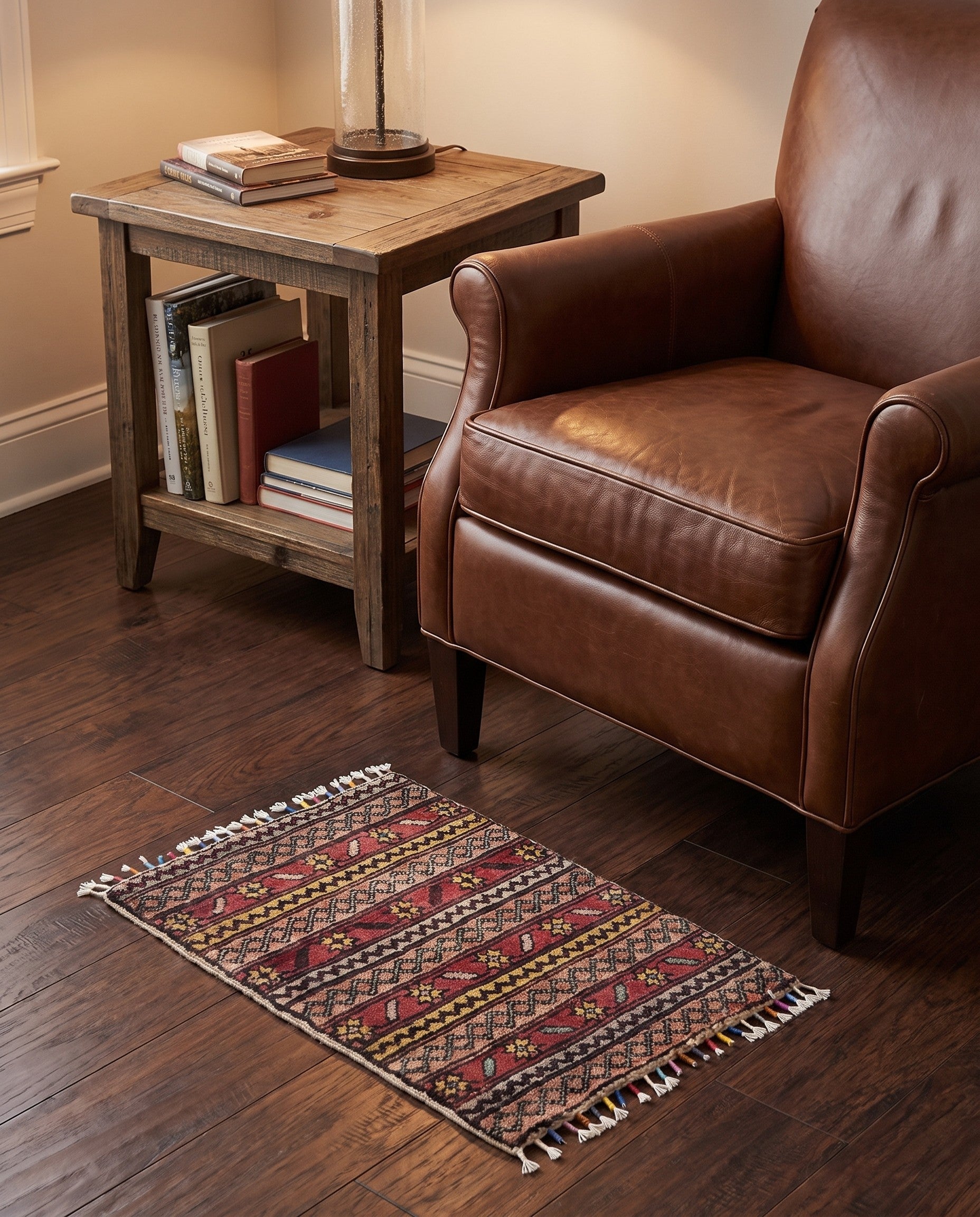 1' 4 x 2' Hand Knotted Ziegler Rug