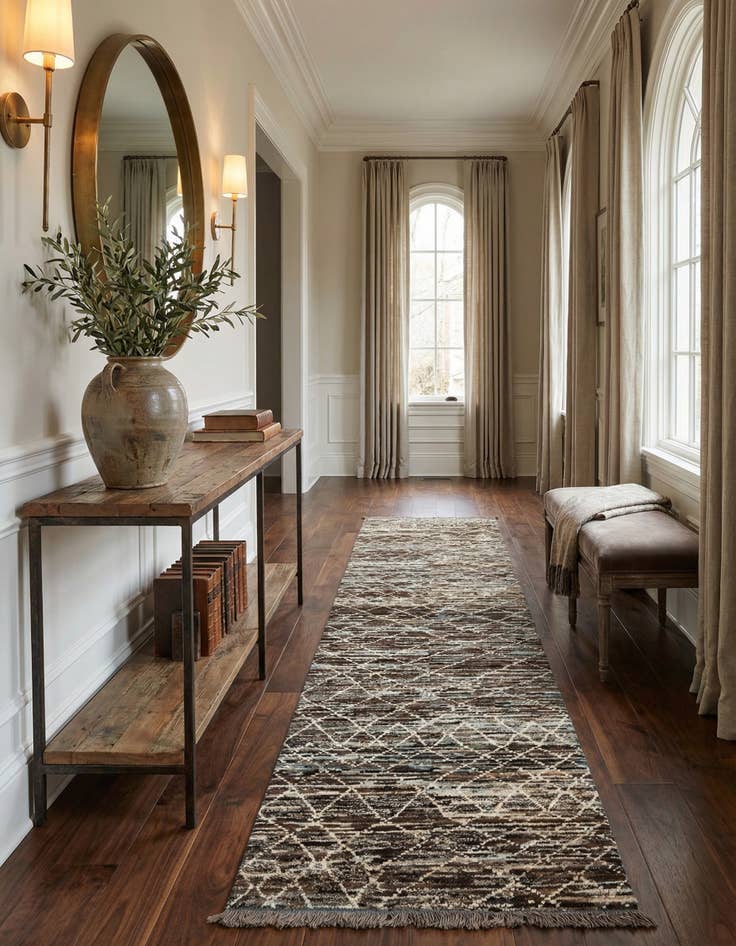 Detail image of 3' 5 x 15' 9 Hand Knotted Moroccan Wool Runner Rug