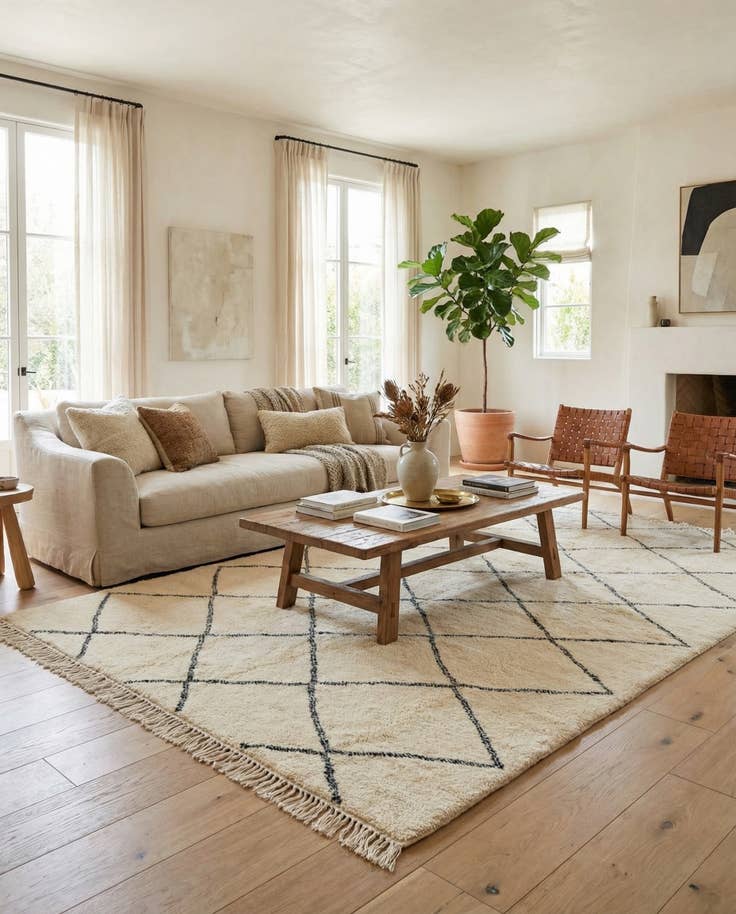 Detail image of 7' 2 x 11' 5 Hand Knotted Moroccan Wool Rug