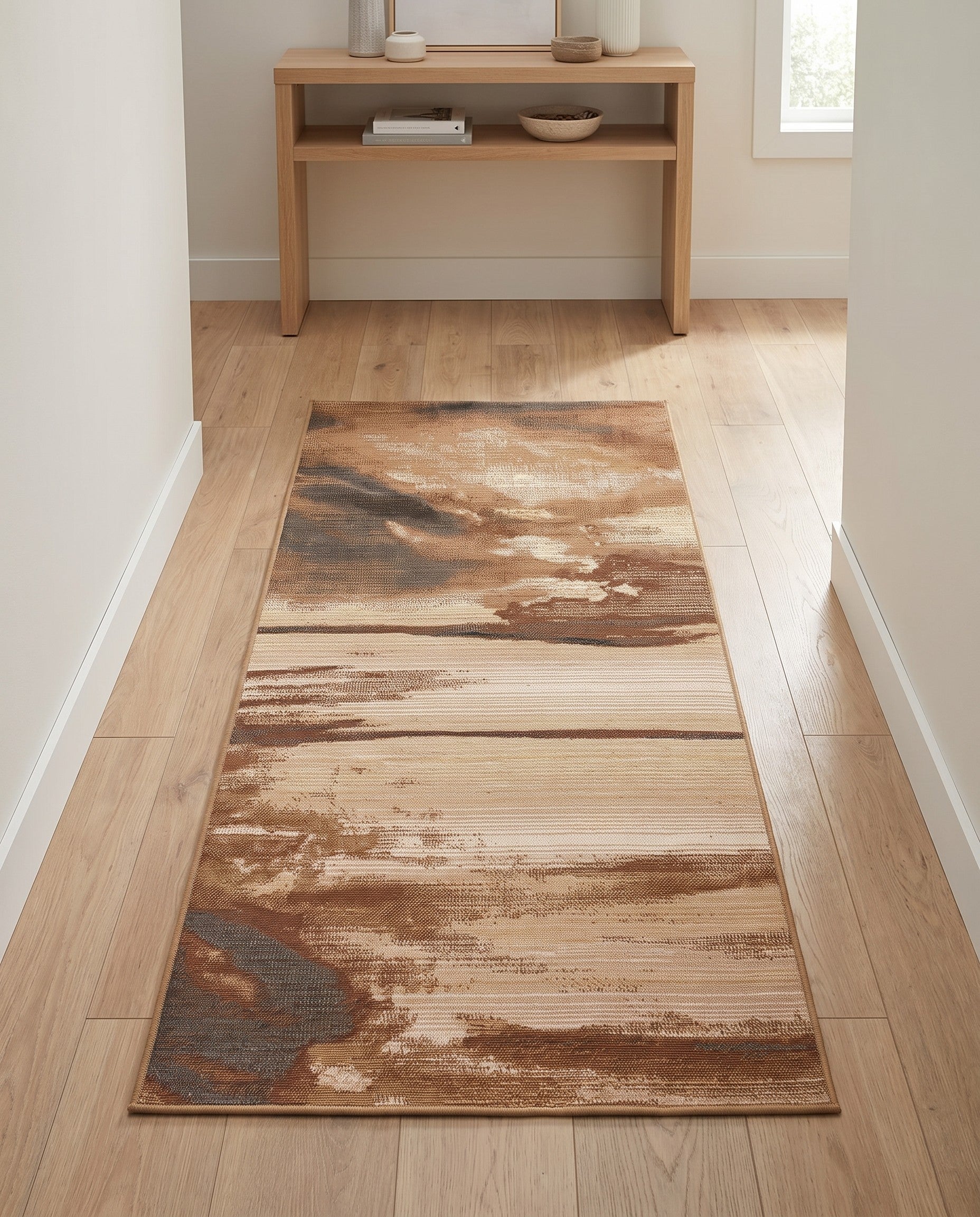 2' 7 x 5' 3 Easy-Clean Modern Indoor / Outdoor Runner Rug