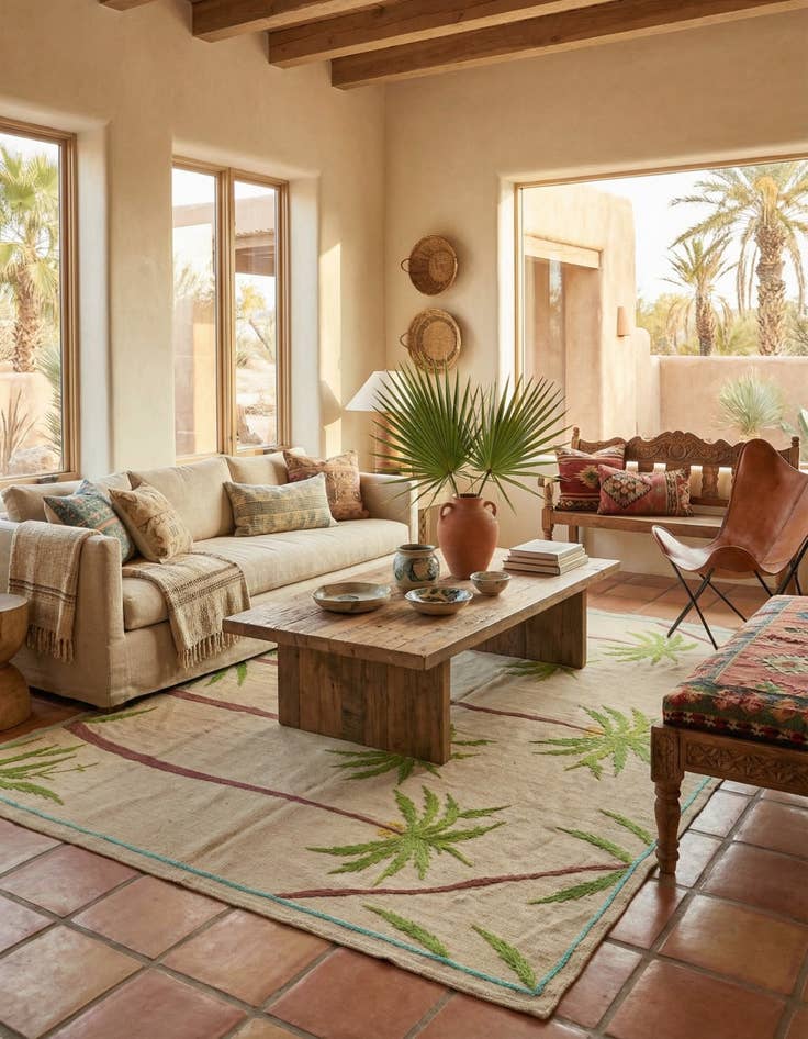 Detail image of 5' 9 x 7' 5  Hand Woven Kilim Suzani Wool Rug