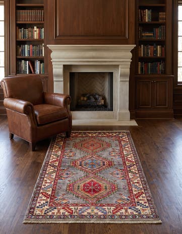 3' 5 x 5' 3 Hand Knotted Kazak Rug