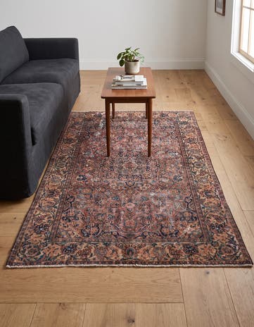 4' 3 x 6' 7 Hand Knotted Ultra Vintage Persian Wool Rug