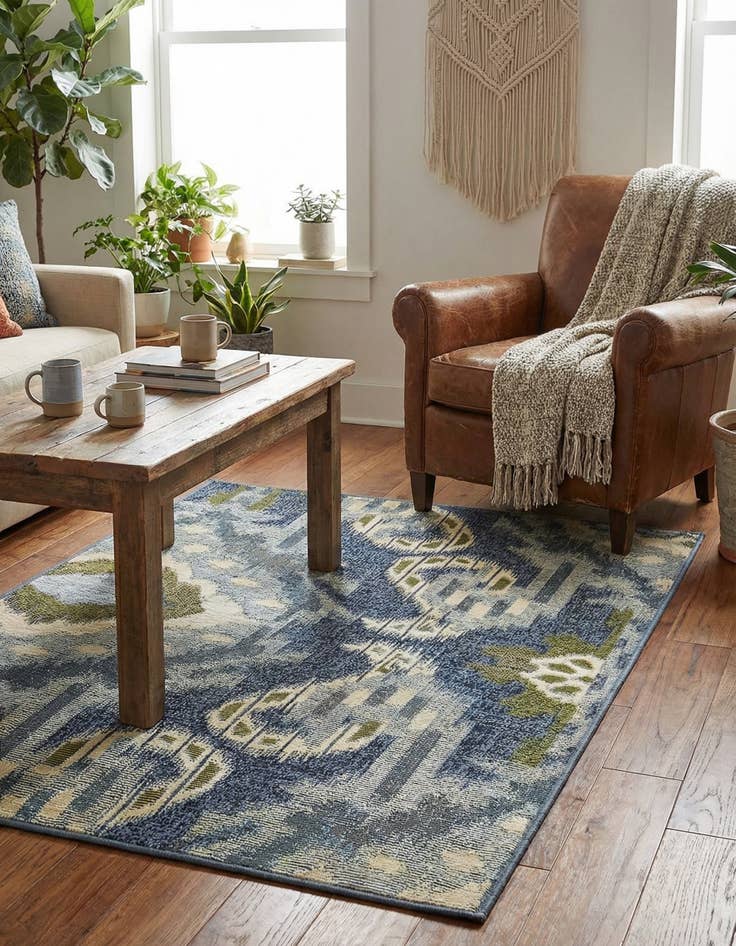 Detail image of 2' 2 x 3'  Washable Modern Indoor / Outdoor Rug