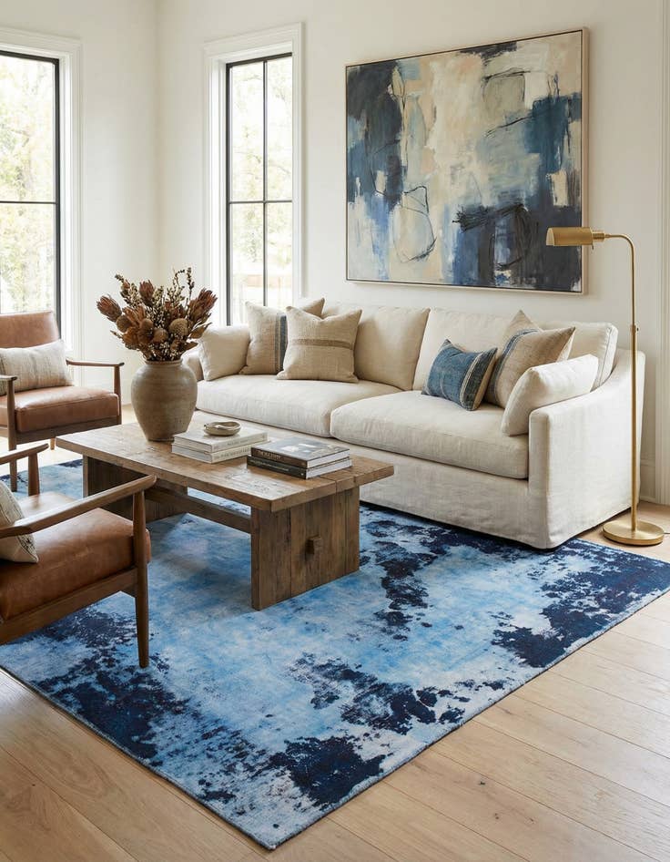 Detail image of 6' 8 x 10'  Hand Knotted Ultra Vintage Persian Wool Rug