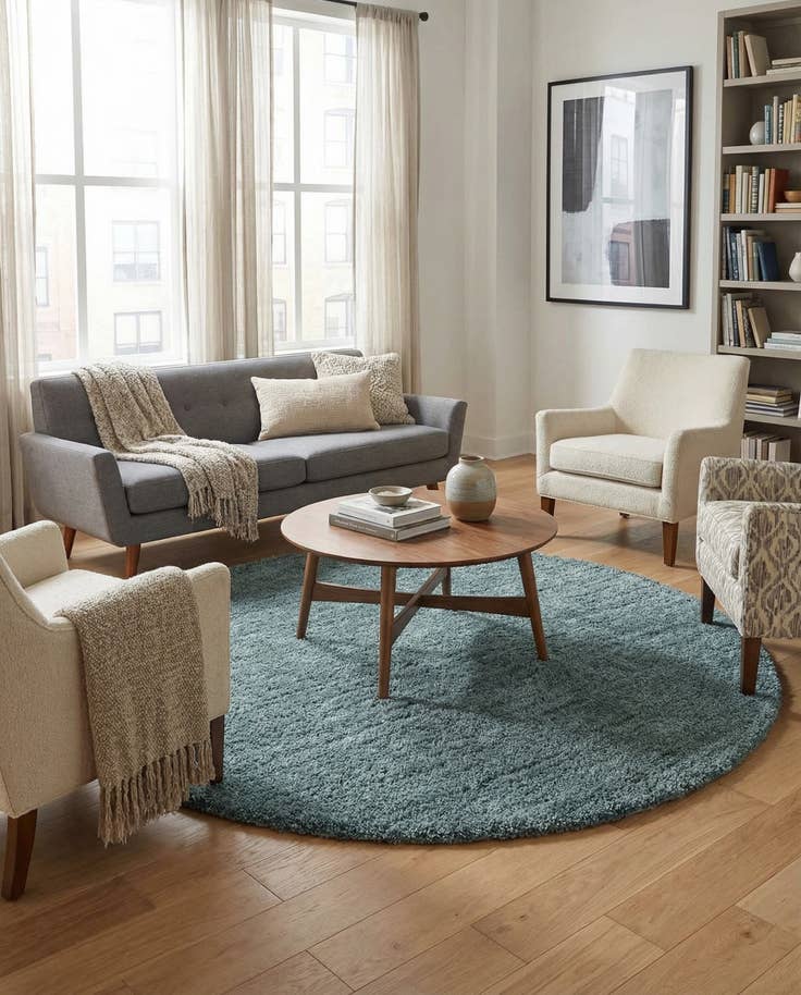 Detail image of 7' x 7' Jill Zarin Shaggy Chic Round Rug
