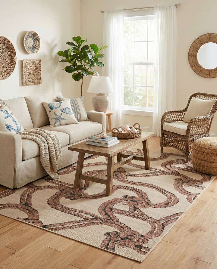 6' x 9' Easy-Clean Coastal Indoor / Outdoor Rug