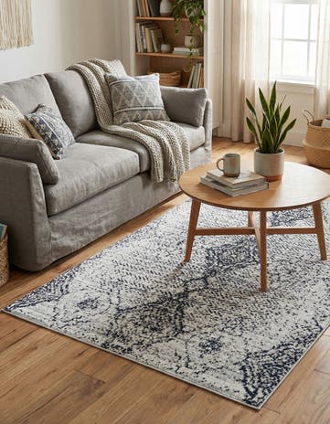 Black and White Kamala Washable Rug