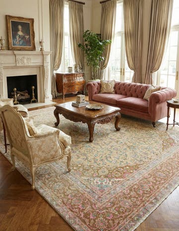 9' x 12' 3 Hand Knotted Ultra Vintage Persian Wool Rug