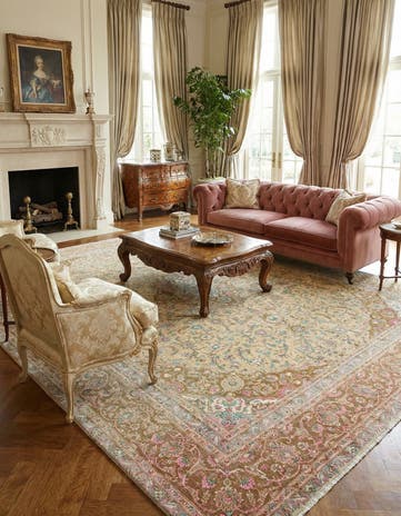 9' x 12' 3 Hand Knotted Ultra Vintage Persian Wool Rug
