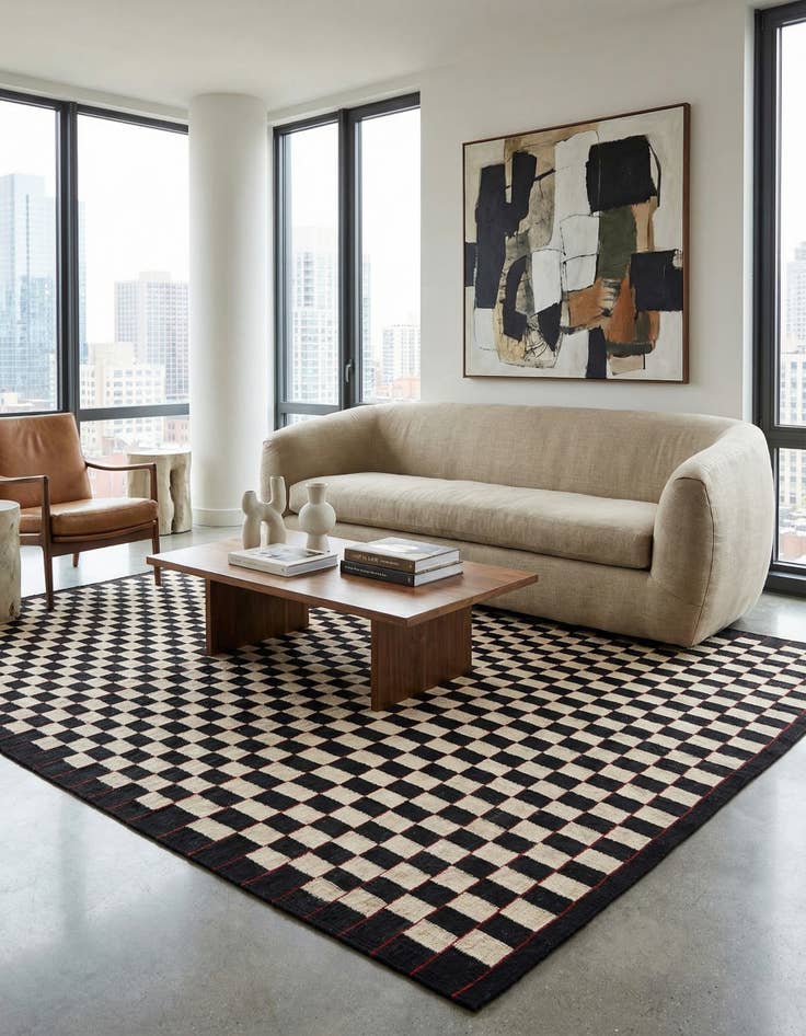 Detail image of 8' 3 x 9' 5  Hand Woven Kilim Modern Wool Rug