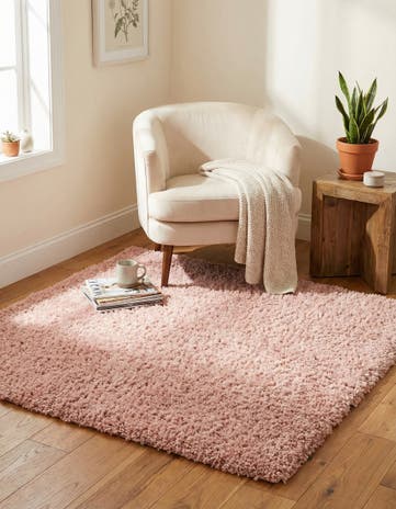 Dusty Rose Zermatt Shag Square Rug