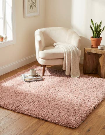 Dusty Rose Zermatt Shag Square Rug