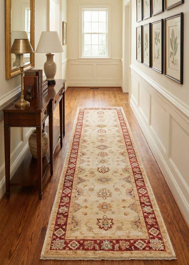 2' 9 x 9' 8 Hand Knotted Peshawar Ziegler Runner Rug