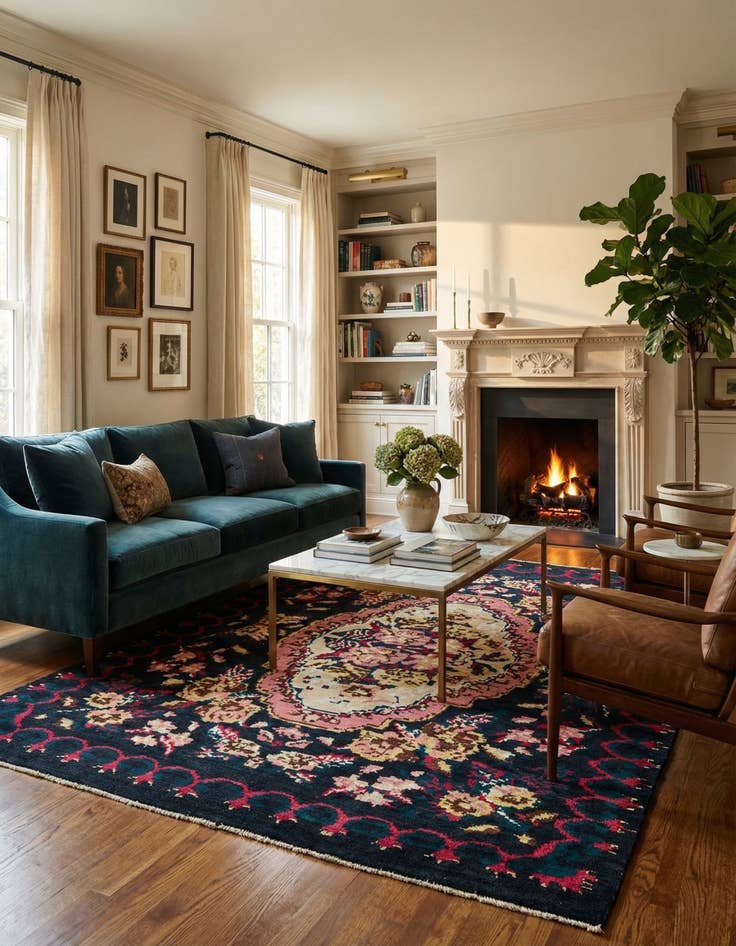 Detail image of  8' x 10' 2  Hand Knotted Darya Wool Rug