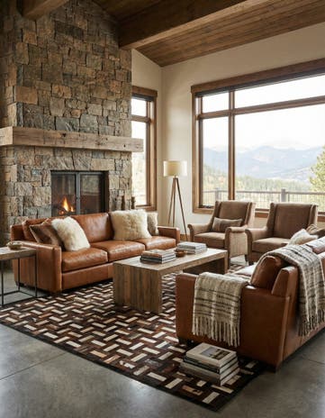 8' 1 x 10' Cowhide - Patchwork Rug