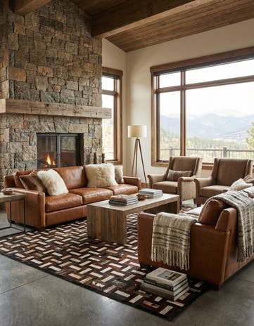 8' 1 x 10' Cowhide - Patchwork Rug
