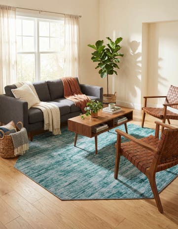 Teal Asha Octagon Rug