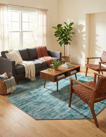 Teal Asha Octagon Rug