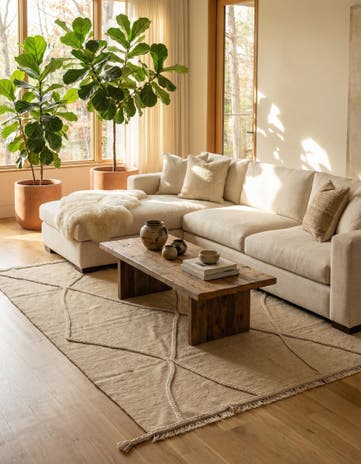 4' 2 x 5' 8 Hand Woven Kilim Modern Wool Rug