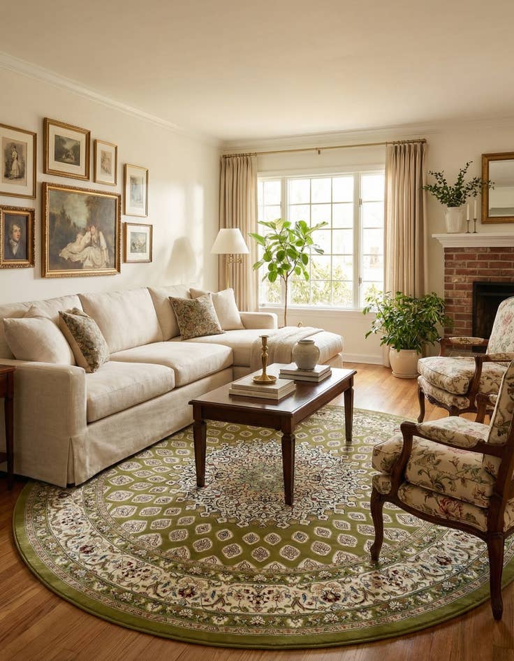 Detail image of 10' x 10' Nain Design Round Rug